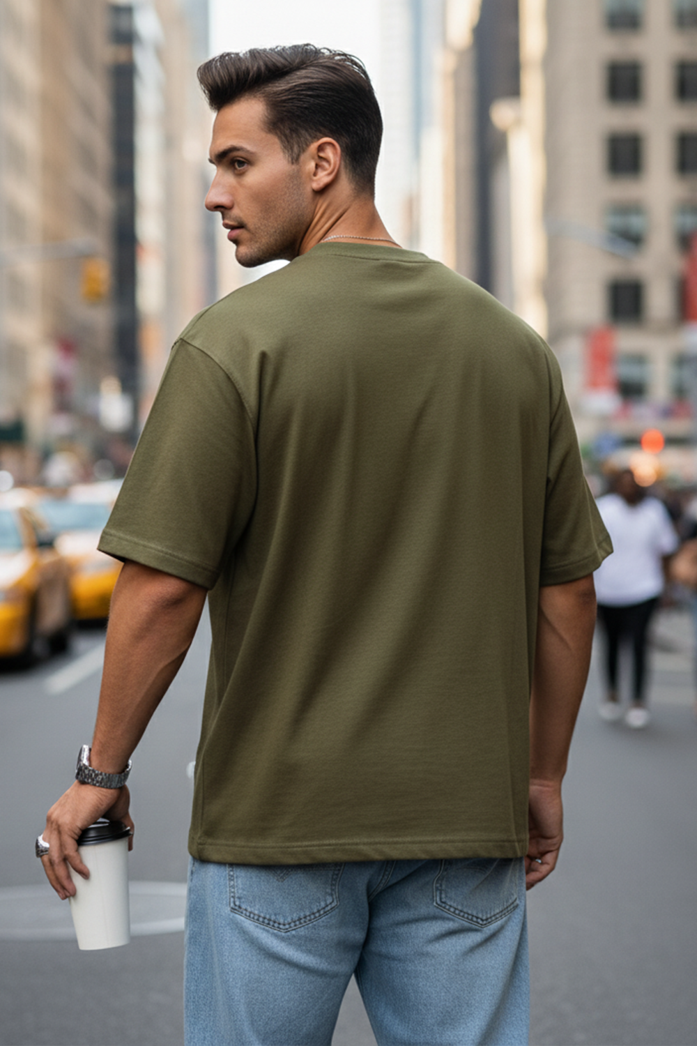 Nebula Grid Graphic Oversize Tee