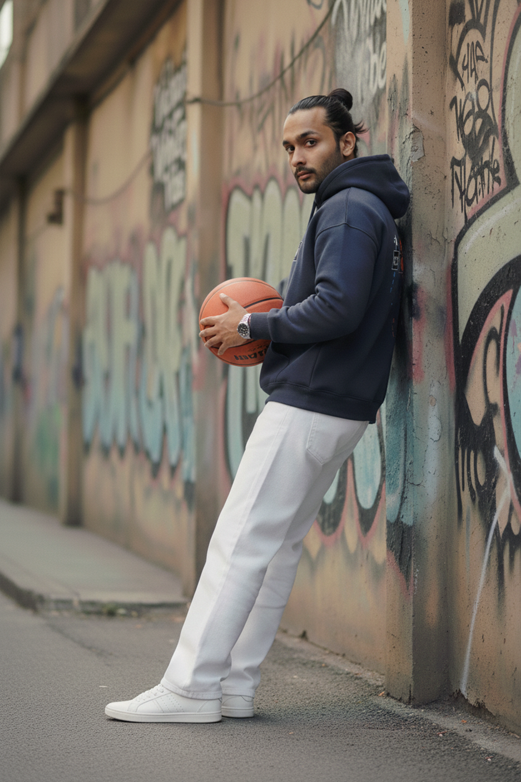 Basketball Premium Hoodie — Navy Blue