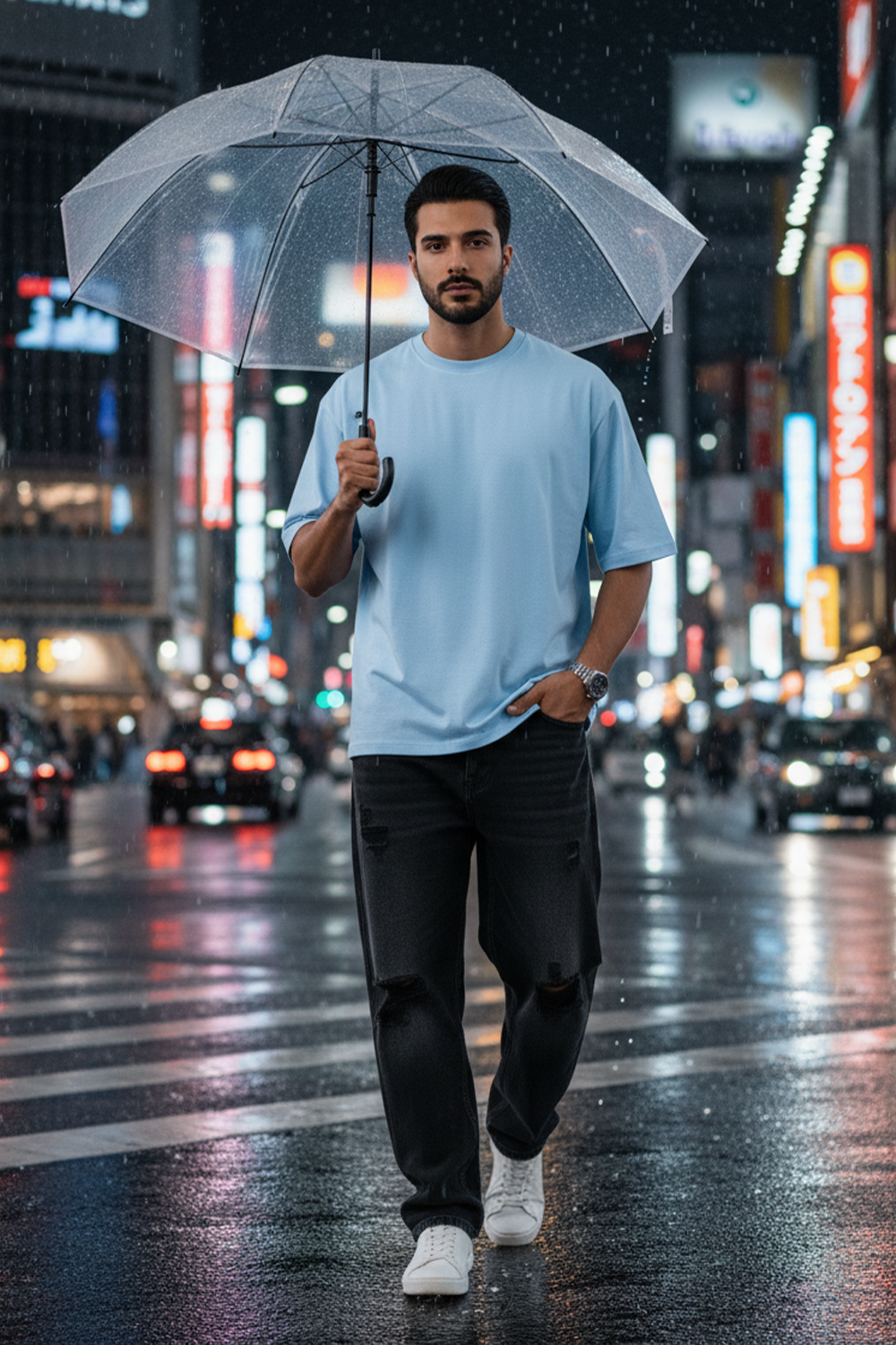 Classic Plain Oversize T‑Shirt | Light Blue