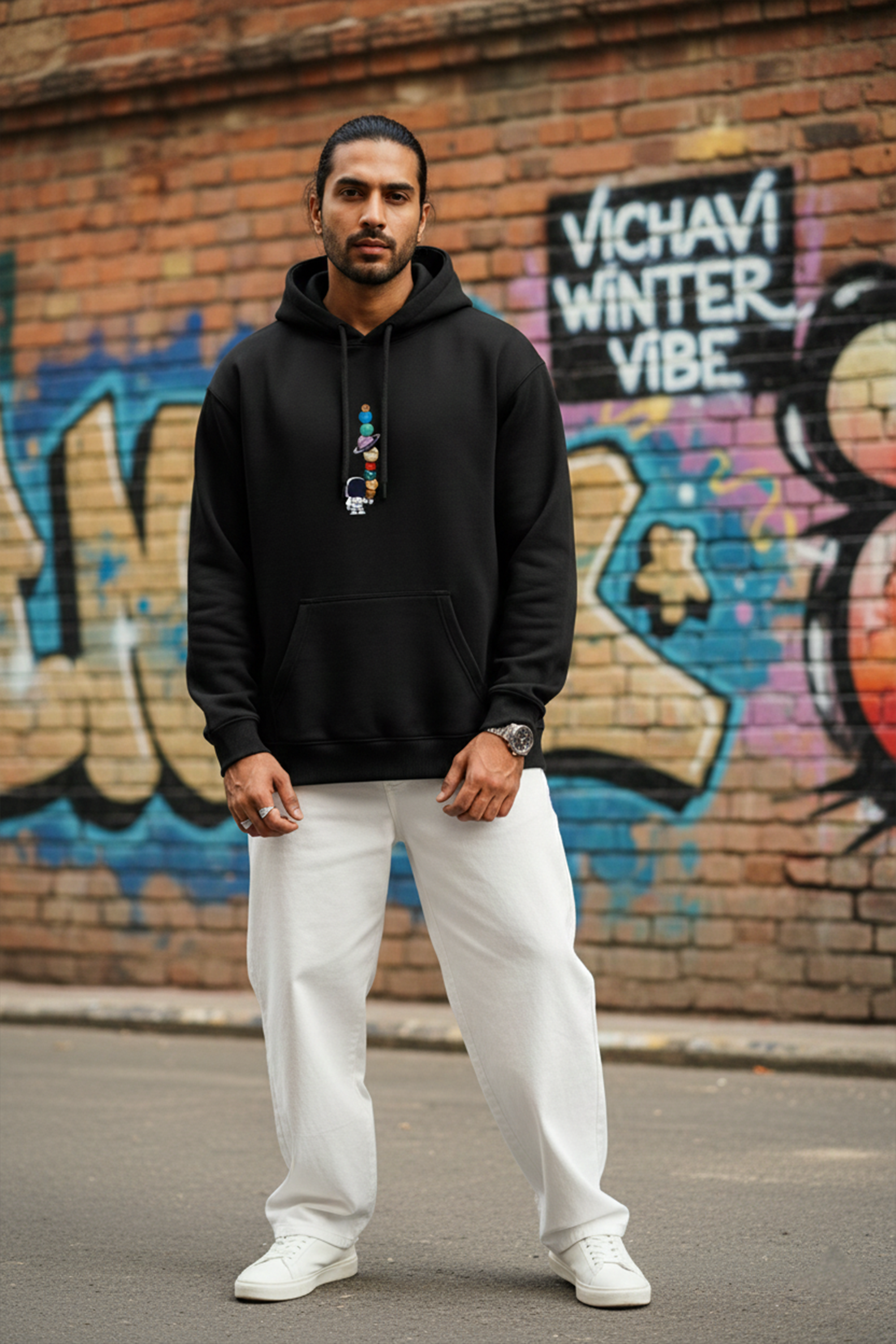 Astronaut Galaxy Hoodie — Black