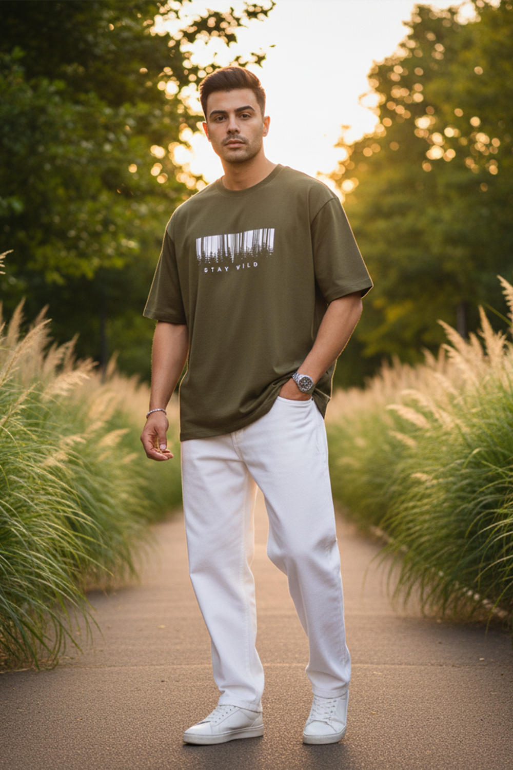 Stay Wild Streetwear Oversized Tee