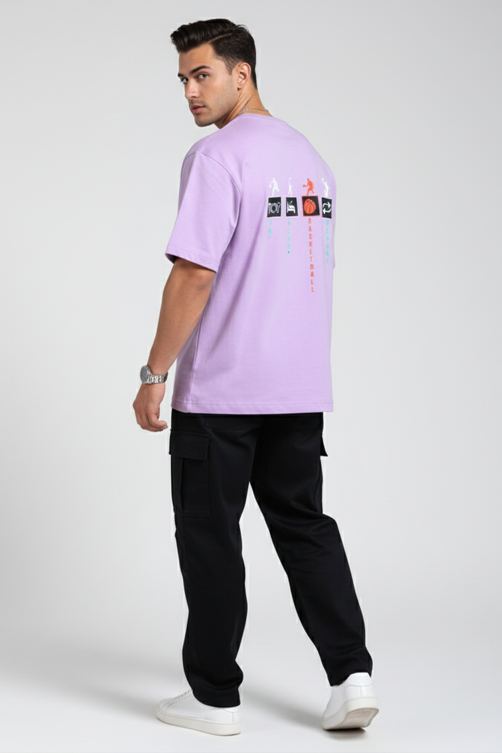 Eat Sleep Basketball Repeat Oversized Tee