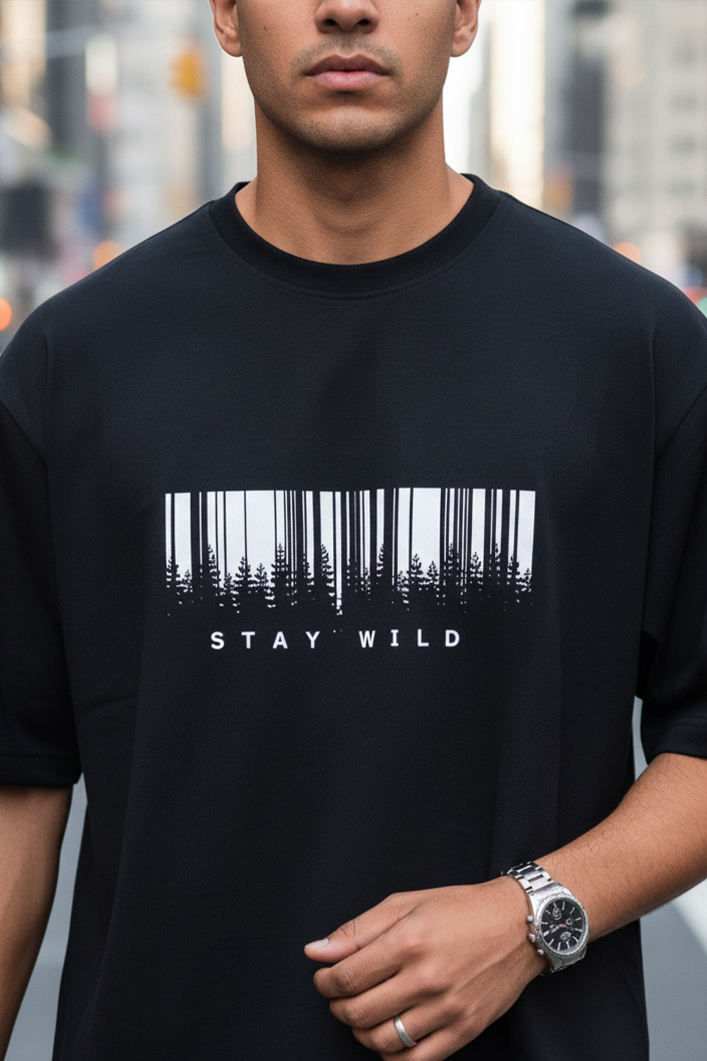 Stay Wild Streetwear Oversized Tee