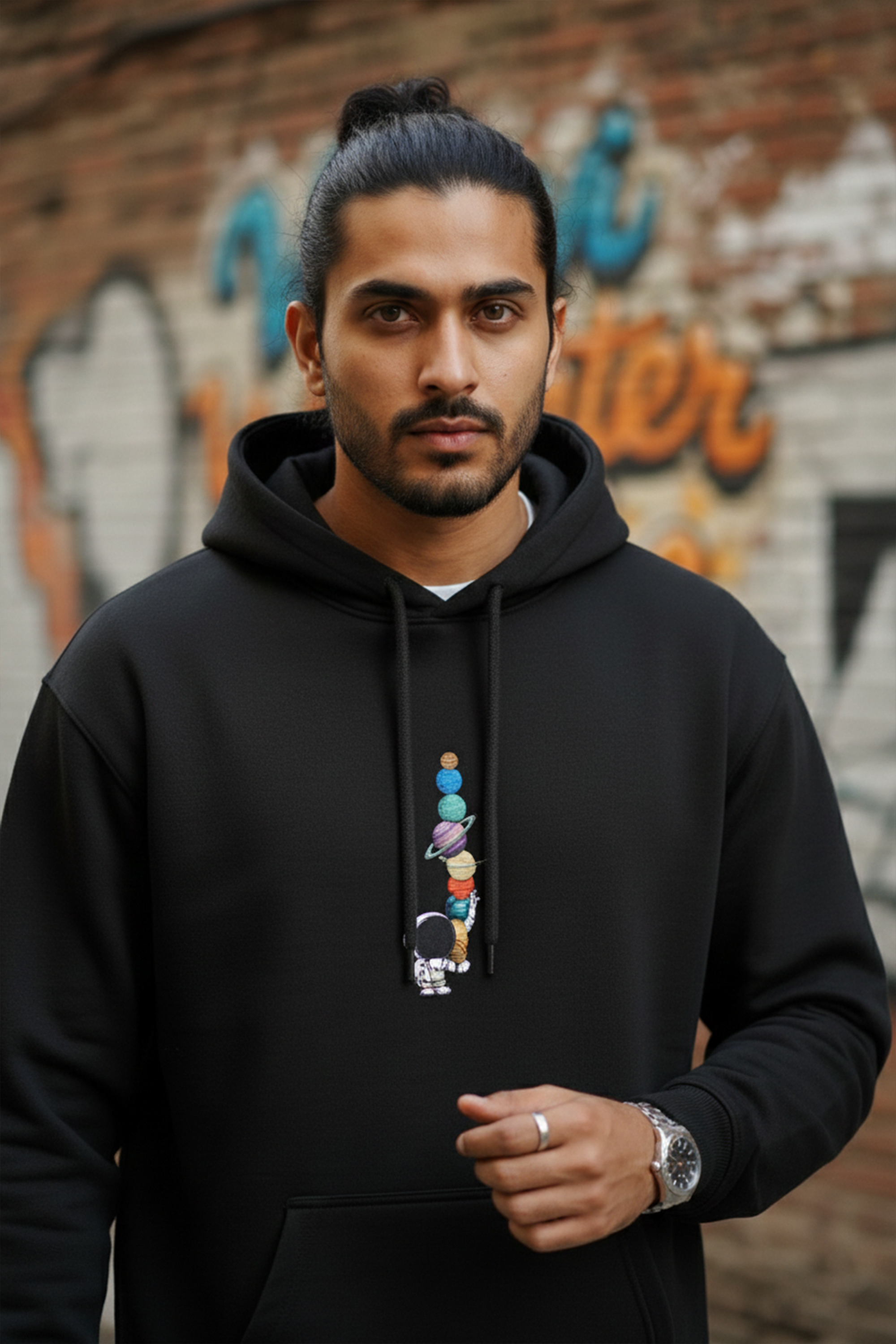 Astronaut Galaxy Hoodie — Black