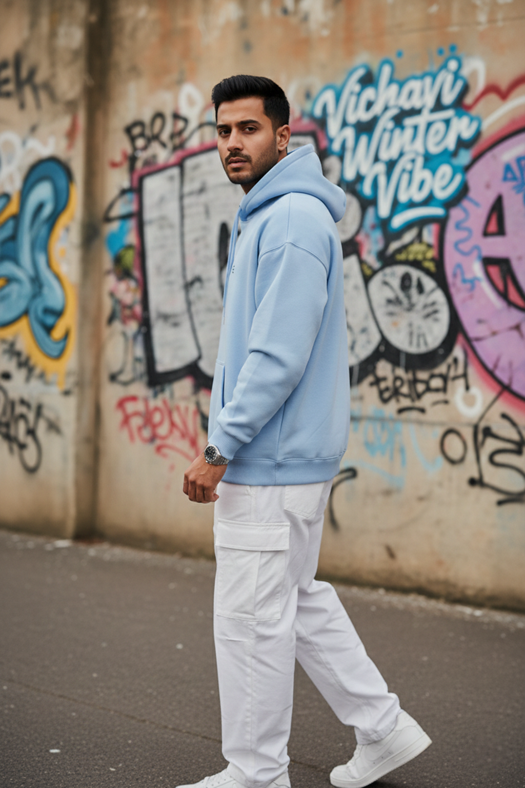 Balance Streetwear Hoodie — Light Blue