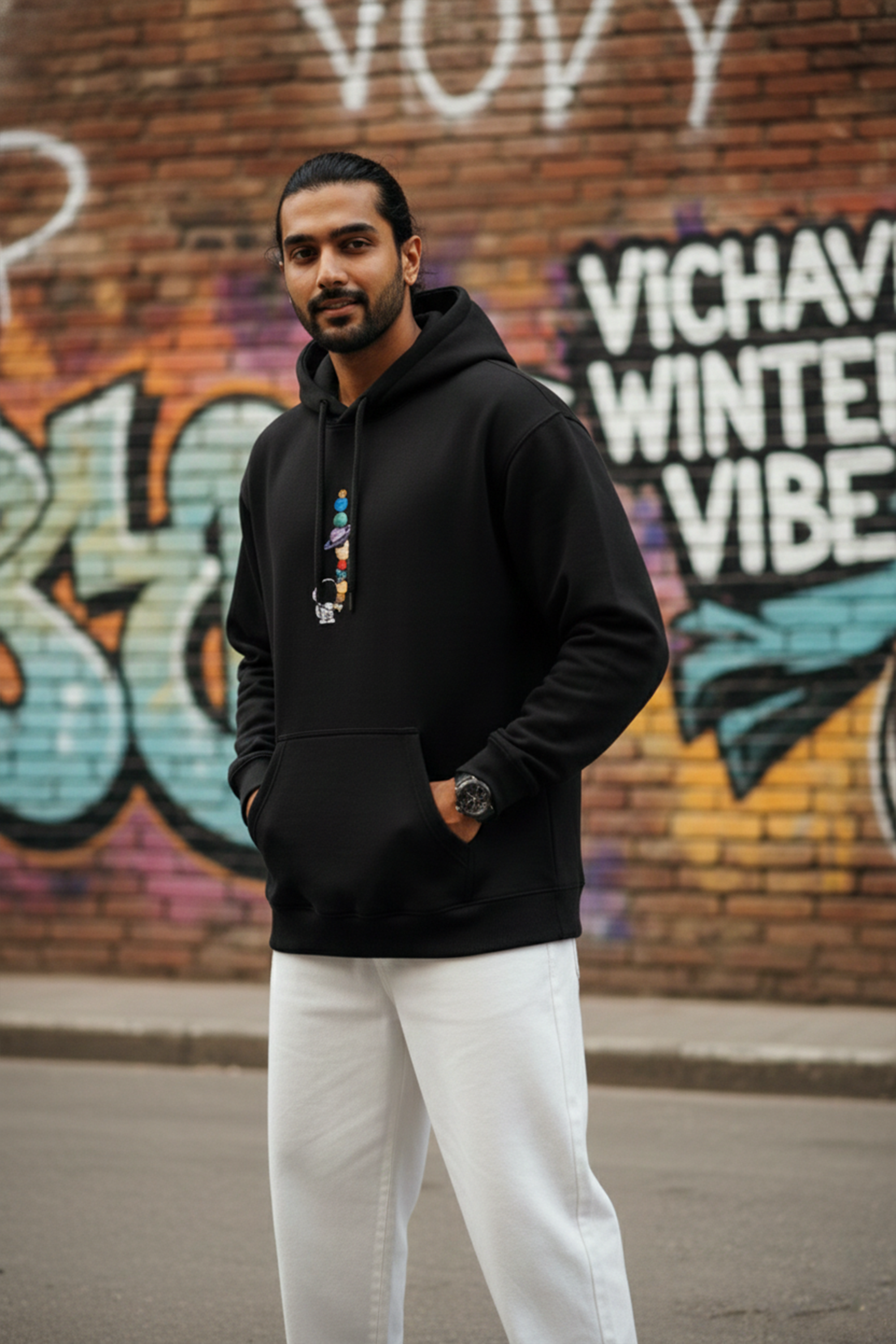 Astronaut Galaxy Hoodie — Black