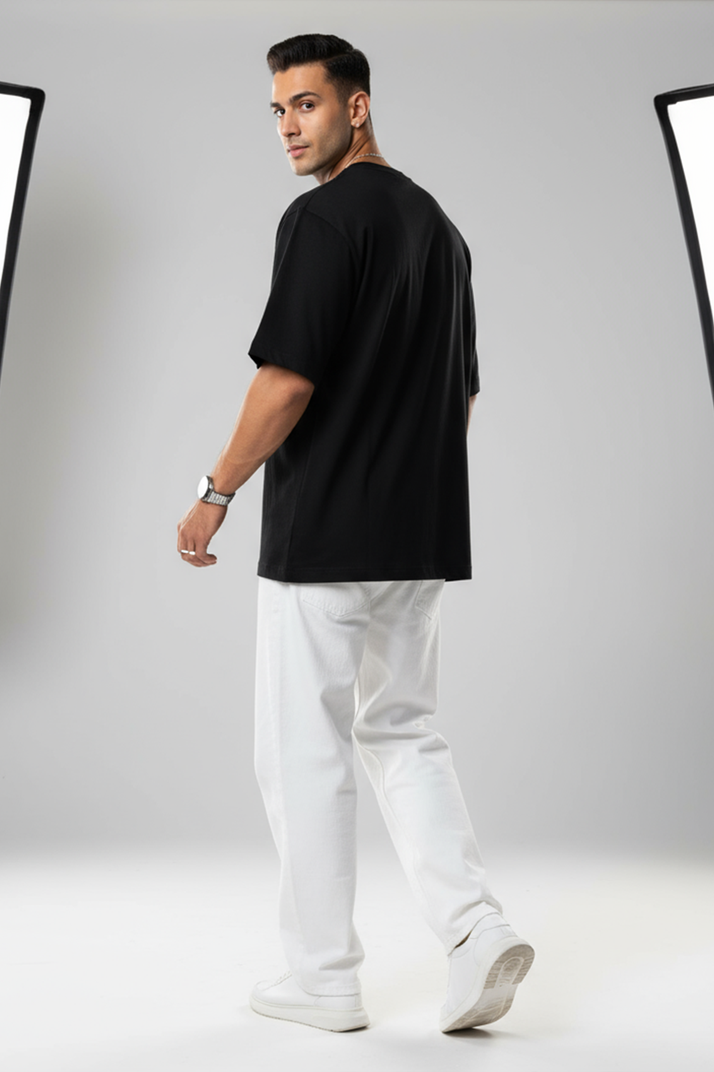 Focus Wave Oversized Tee | Black