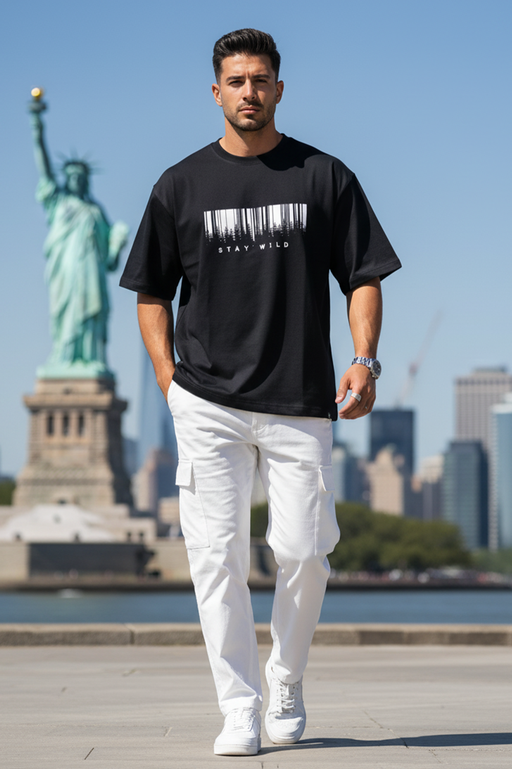 Stay Wild Streetwear Oversized Tee