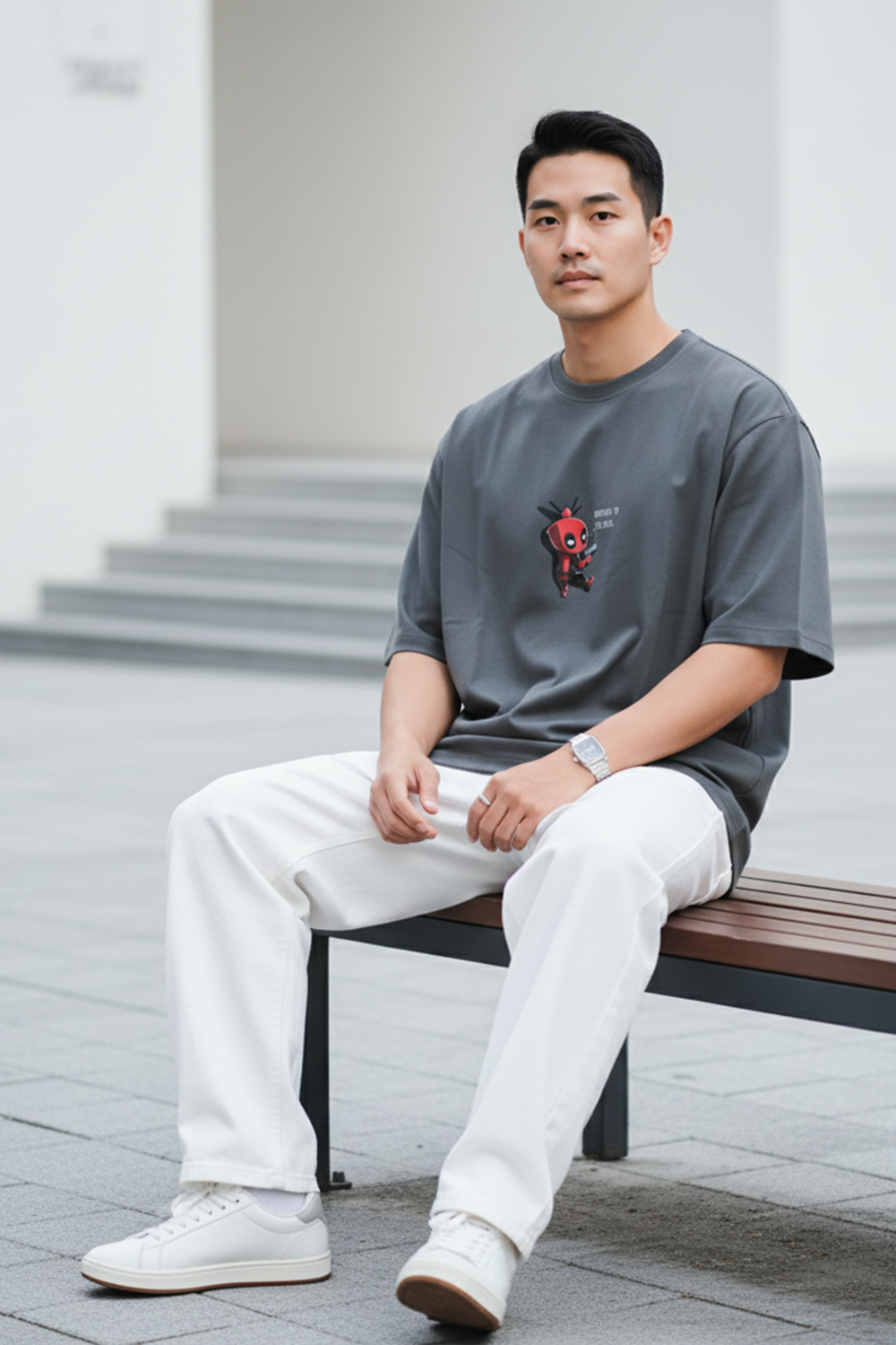 Cute Deadpool Graphic Streetwear Men’s Oversized Tee