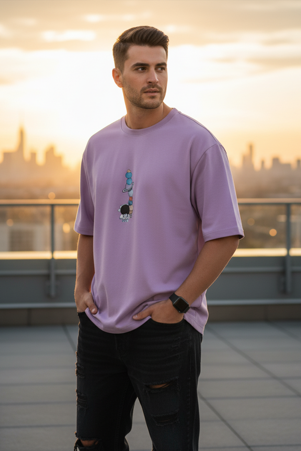 CosmoStack Lavender - Oversized Tees