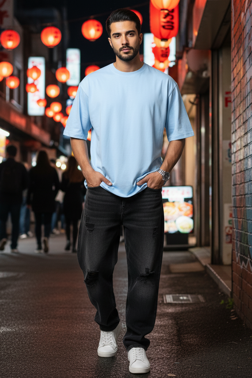 Classic Plain Oversize T‑Shirt | Light Blue