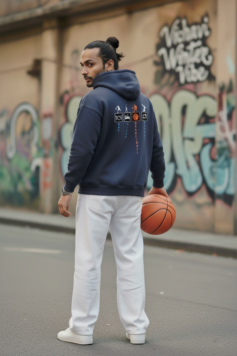Basketball Premium Hoodie — Navy Blue