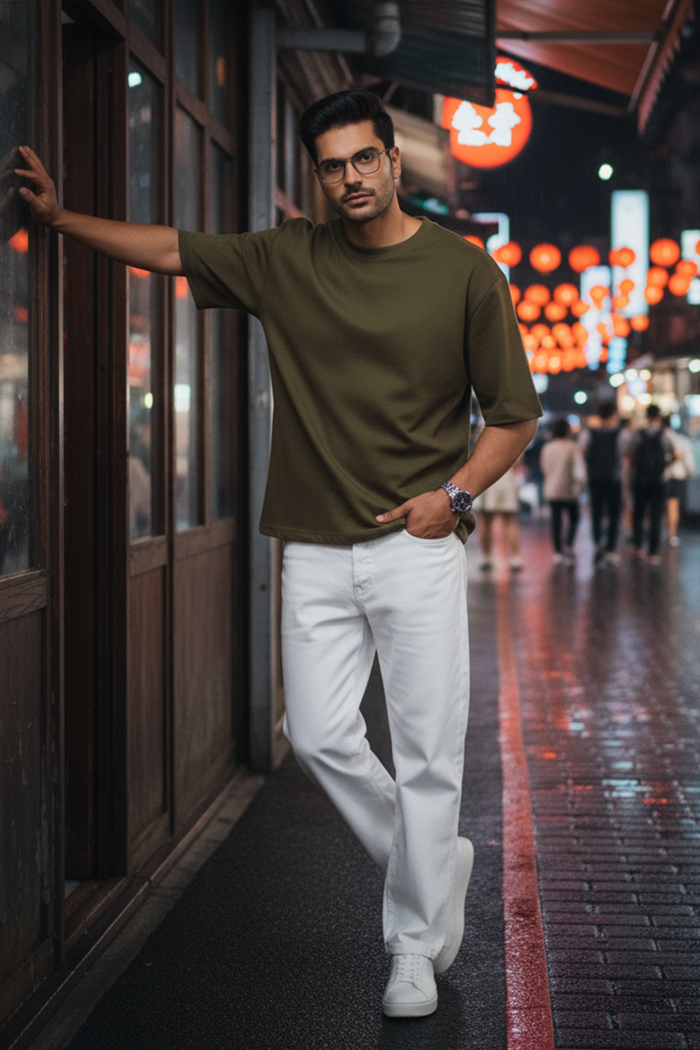 Classic Plain Oversize T‑Shirt | Olive Green