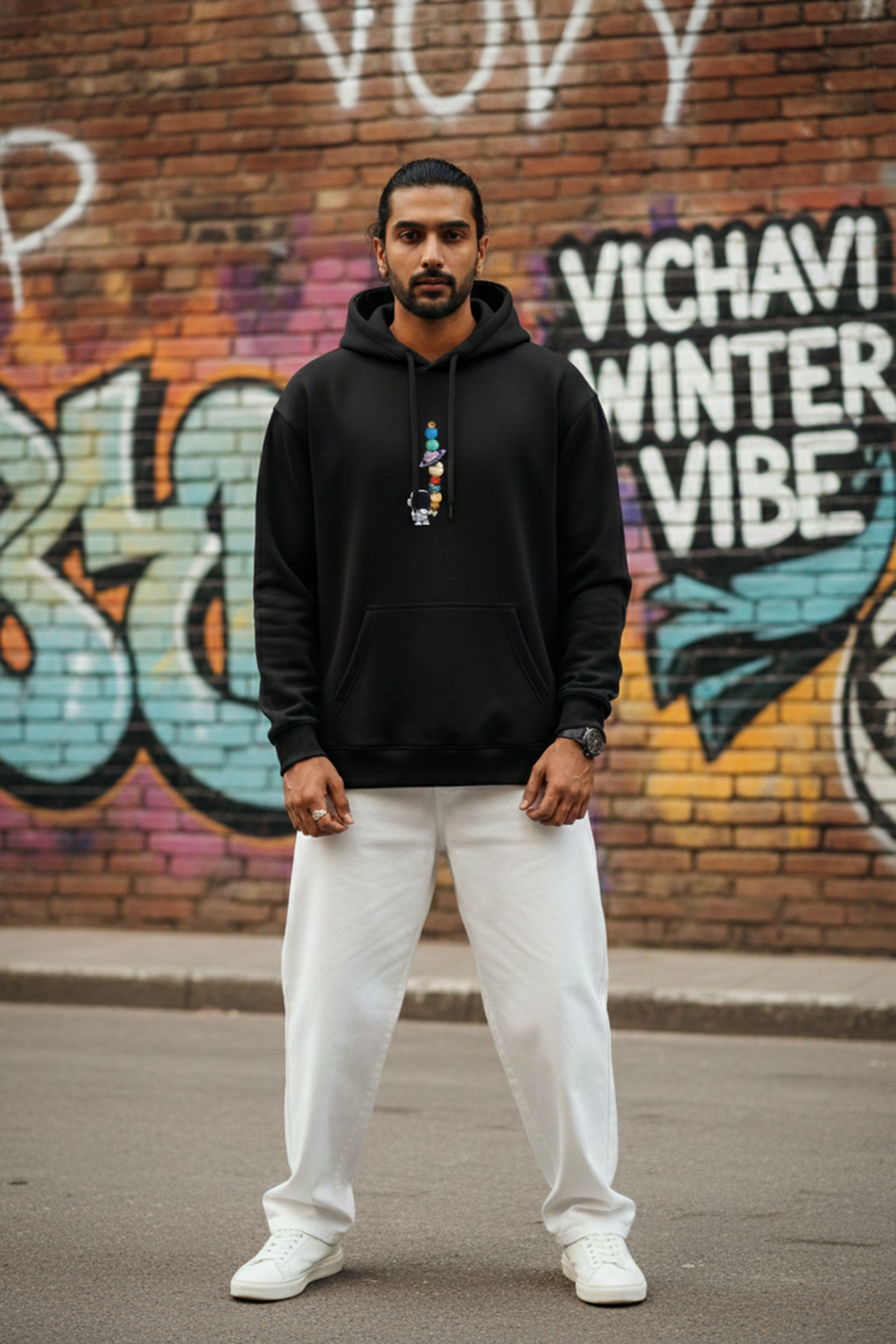 Astronaut Galaxy Hoodie — Black