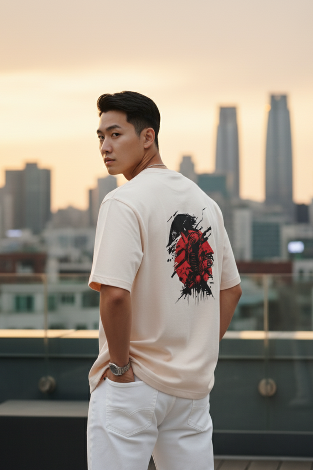 Oversized Samurai Graphic Tee