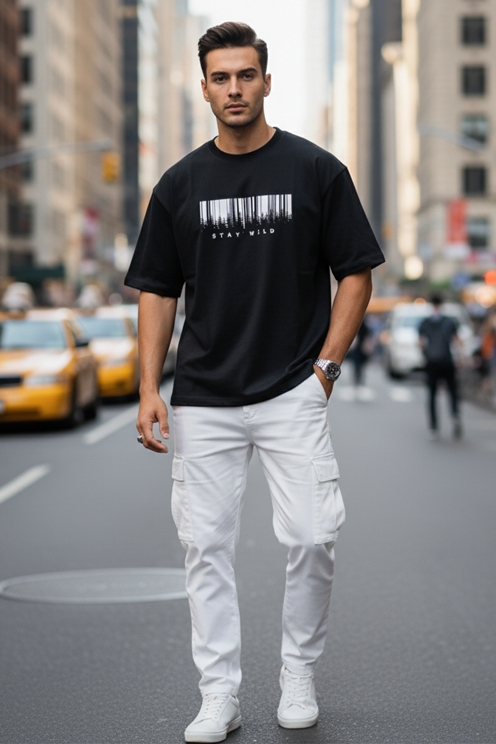 Stay Wild Streetwear Oversized Tee