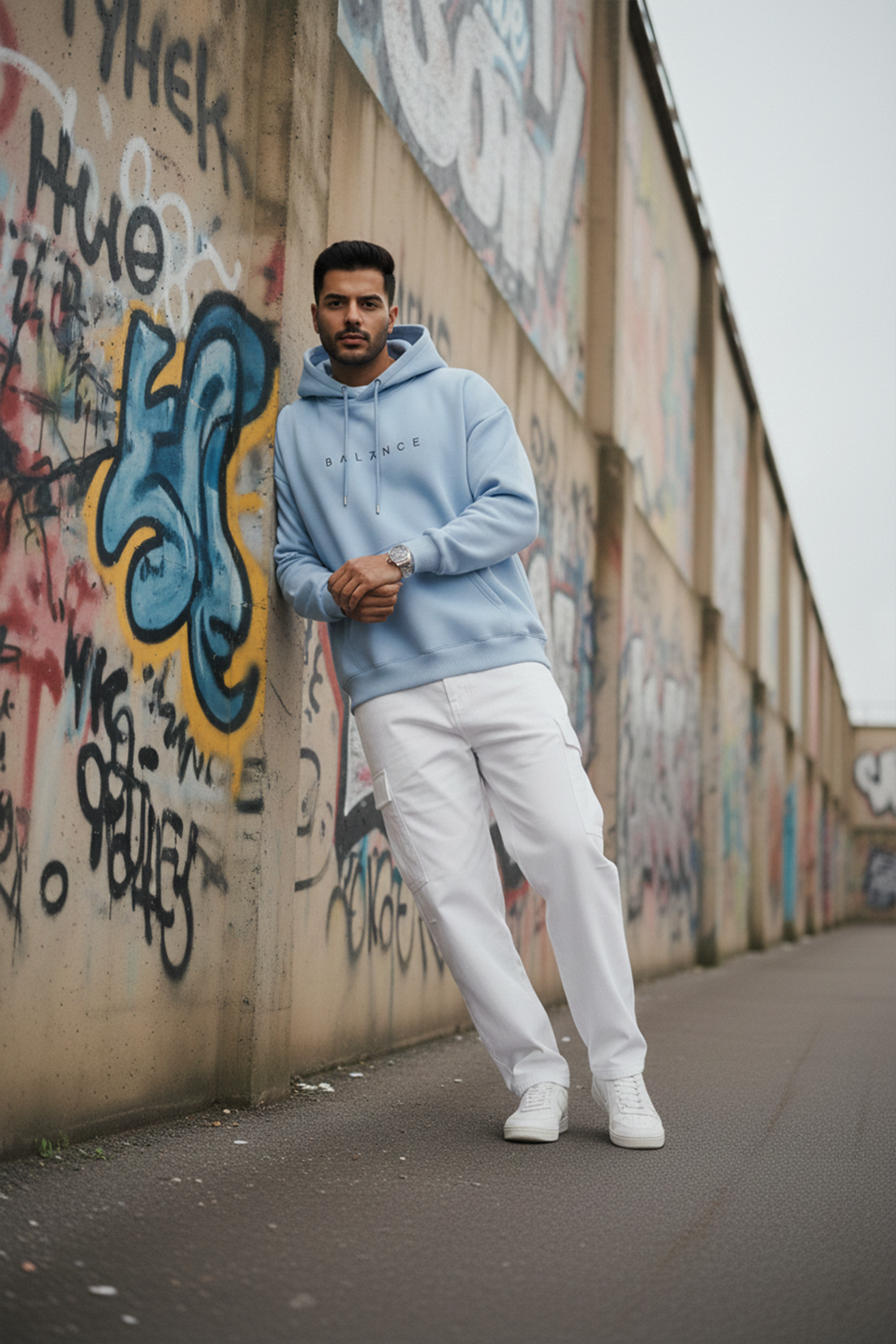Balance Streetwear Hoodie — Light Blue