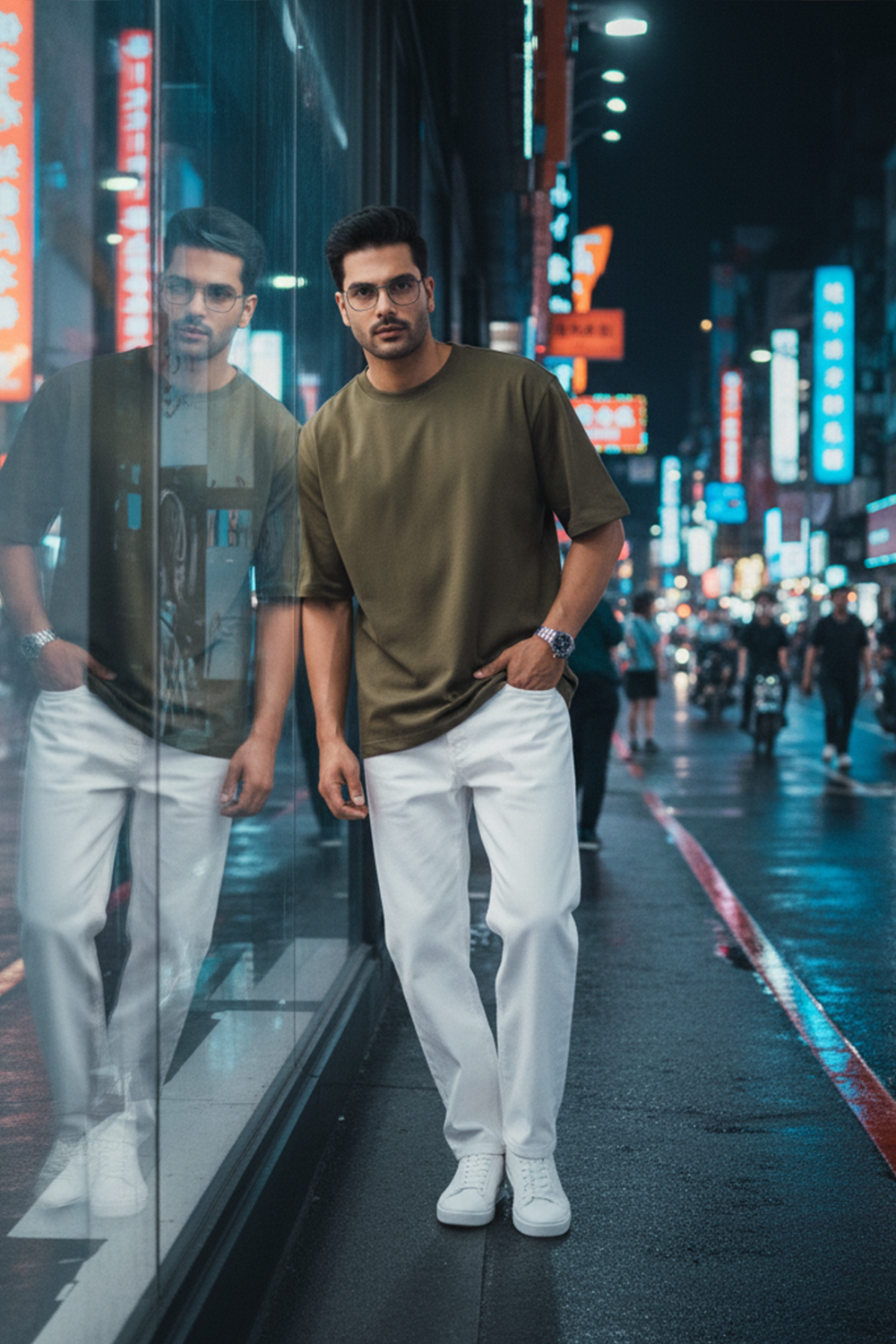 Classic Plain Oversize T‑Shirt | Olive Green