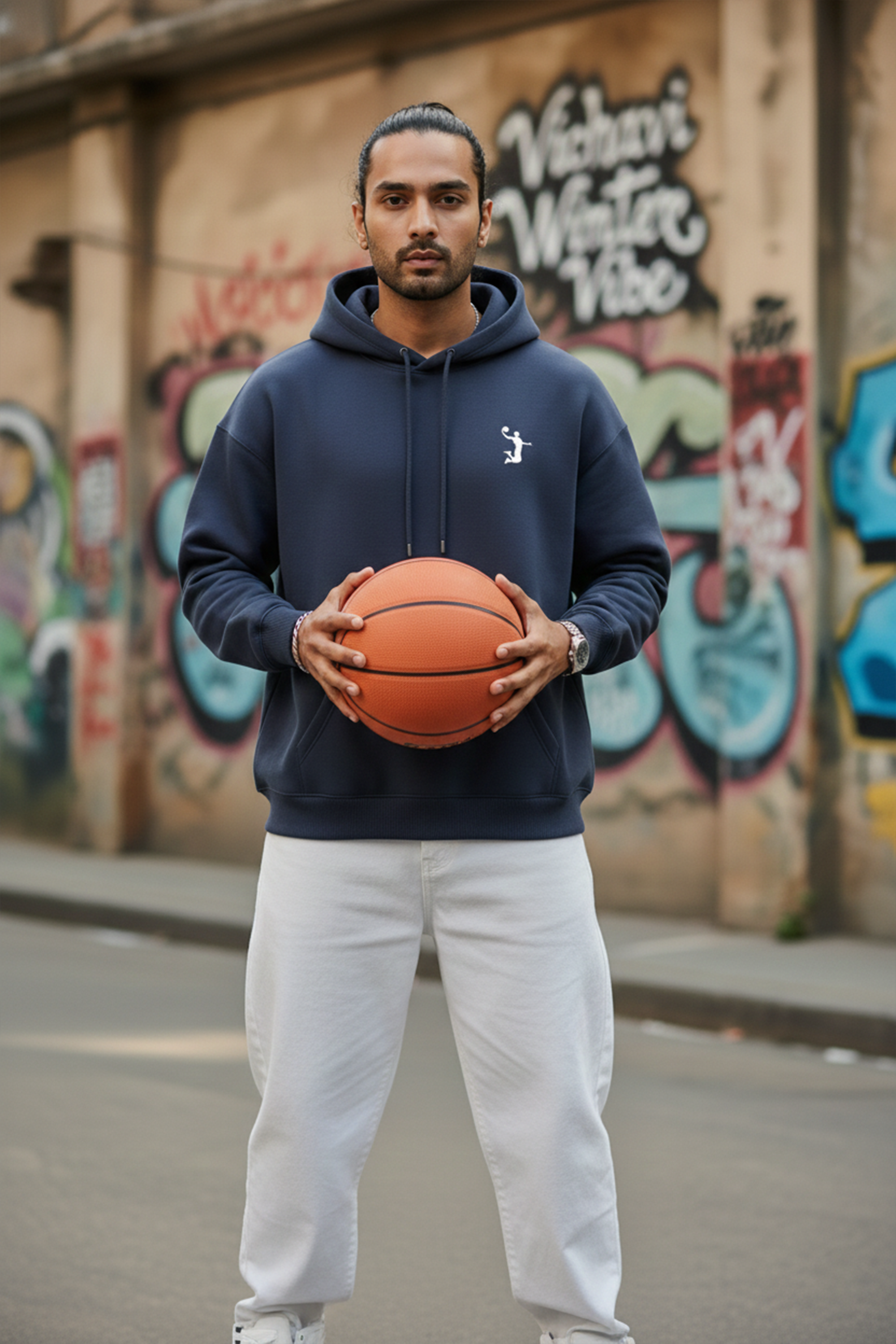 Basketball Premium Hoodie — Navy Blue