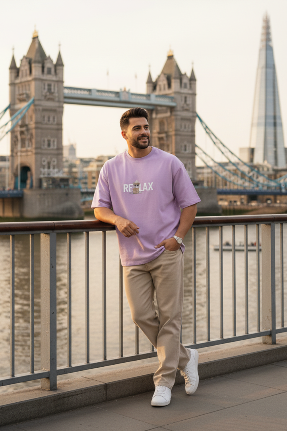 Oversized “Just Relax” Bear Tee