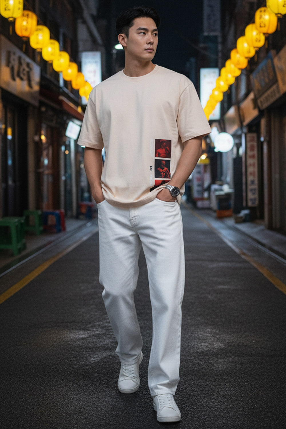 Side Graphic Streetwear Oversized Tee