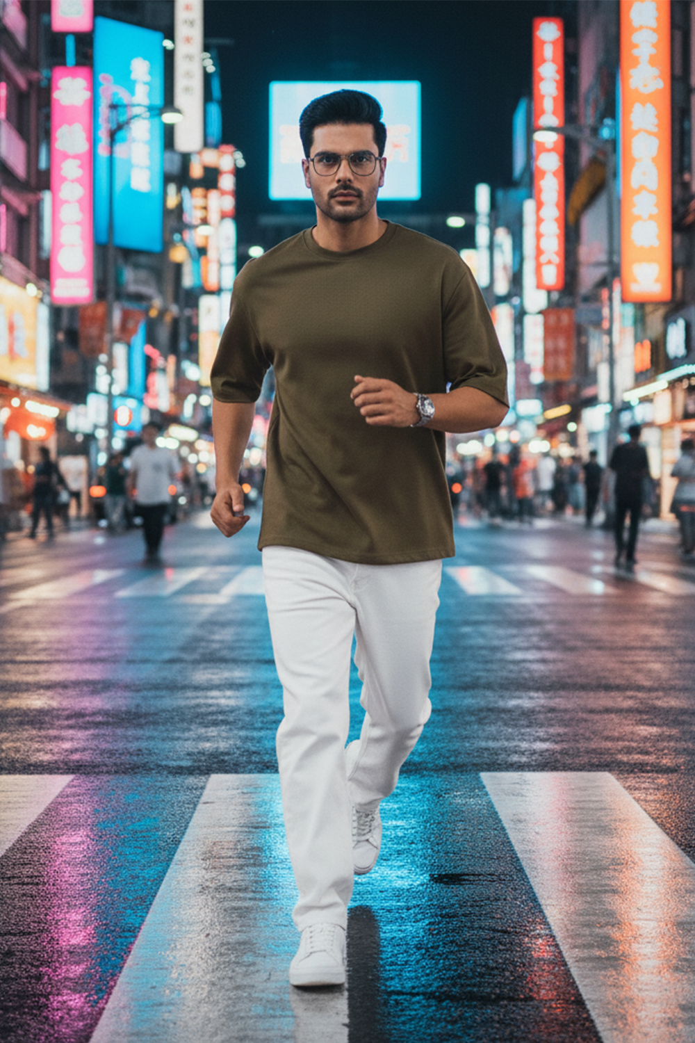 Classic Plain Oversize T‑Shirt | Olive Green