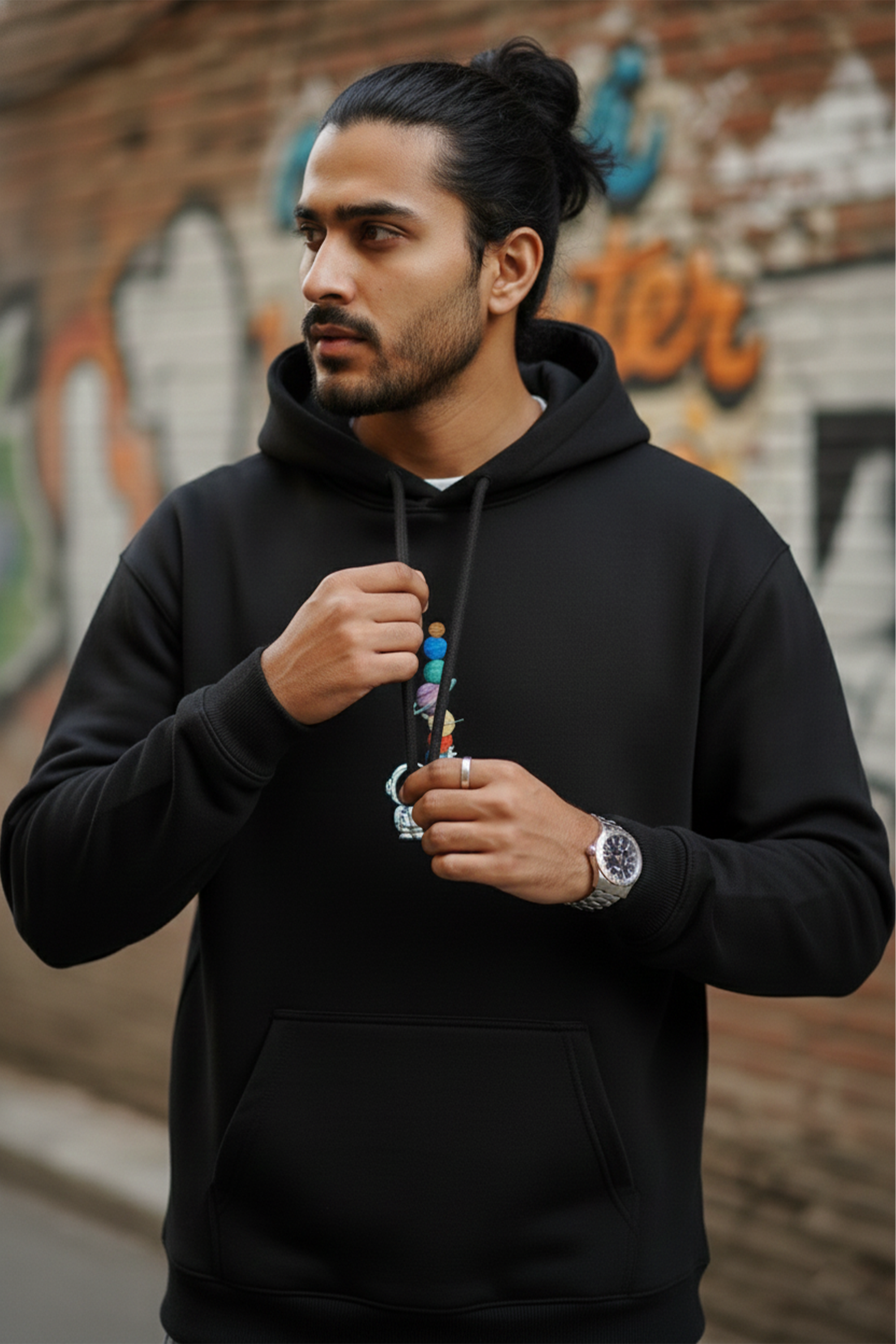 Astronaut Galaxy Hoodie — Black