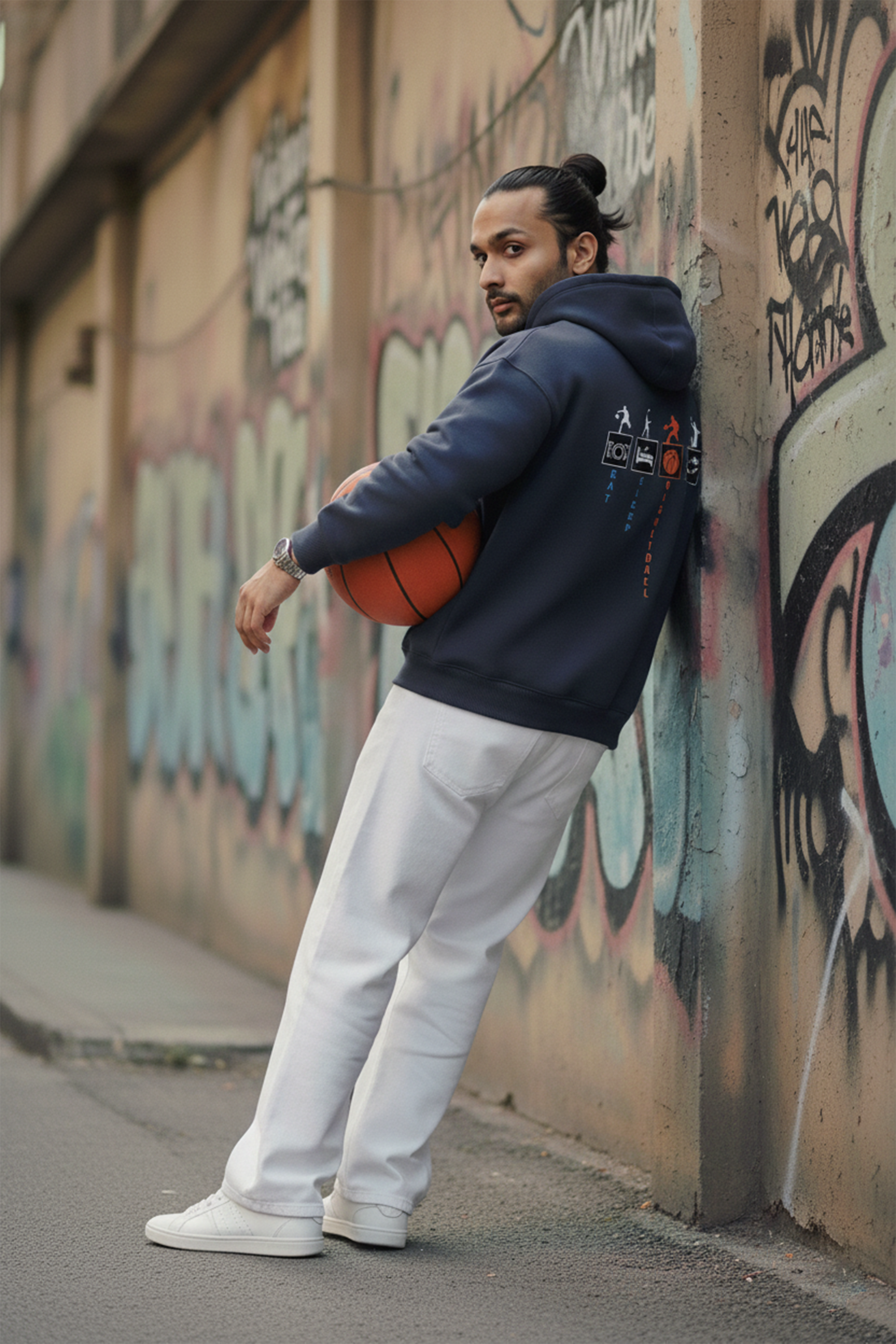 Basketball Premium Hoodie — Navy Blue