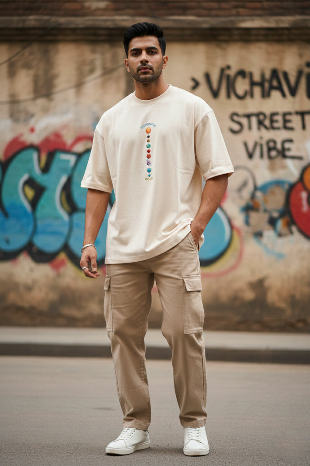 Orbit Line Graphic Oversized Tee