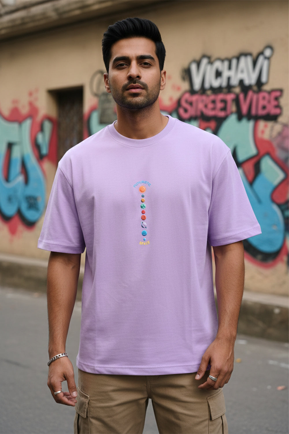 Orbit Line Graphic Oversized Tee