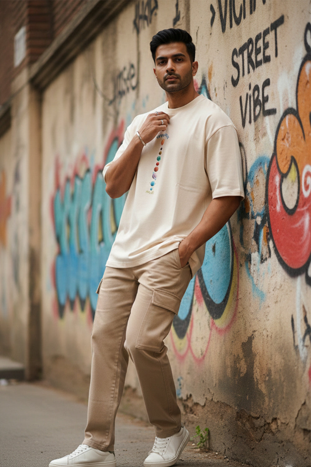 Orbit Line Graphic Oversized Tee