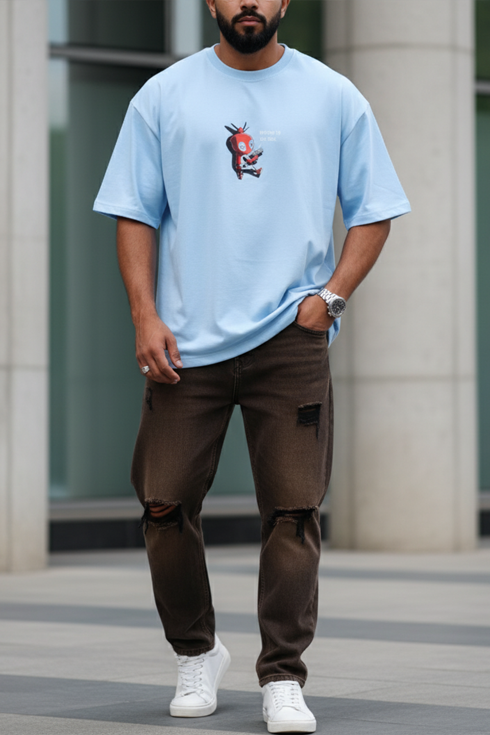 Cute Deadpool Graphic Streetwear Men’s Oversized Tee