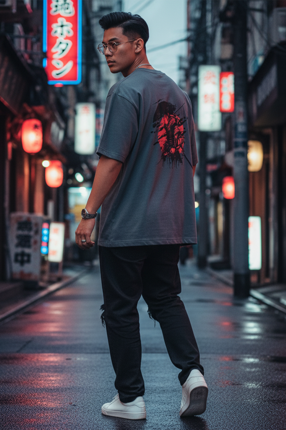Oversized Samurai Graphic Tee
