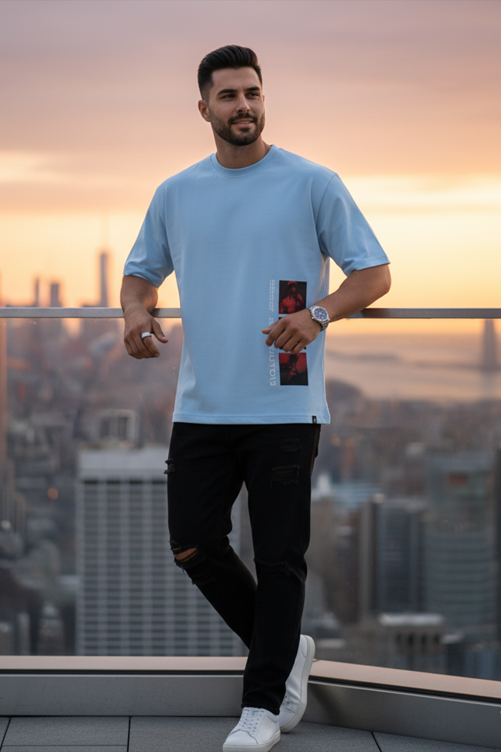 Side Graphic Streetwear Oversized Tee