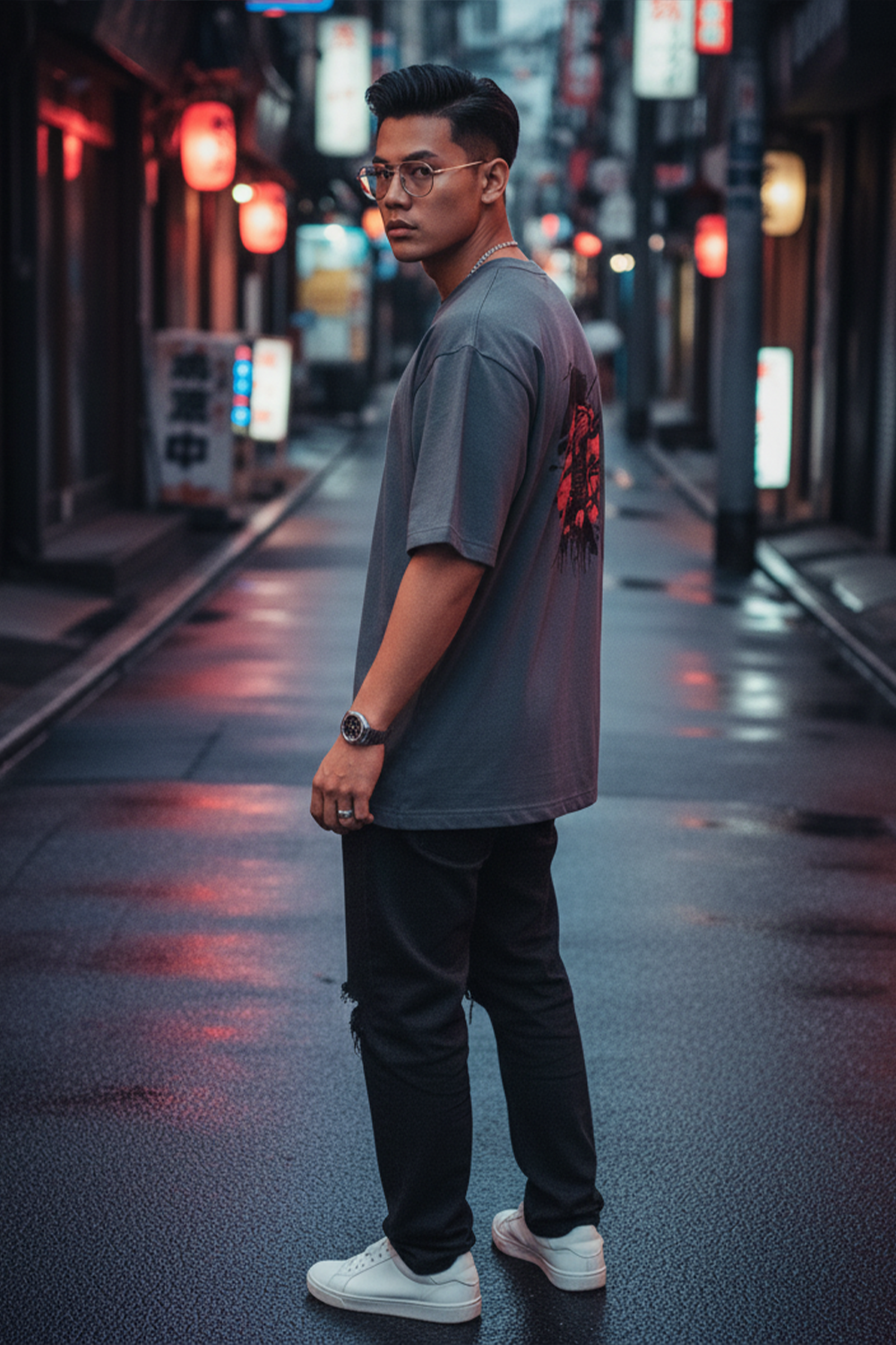 Oversized Samurai Graphic Tee