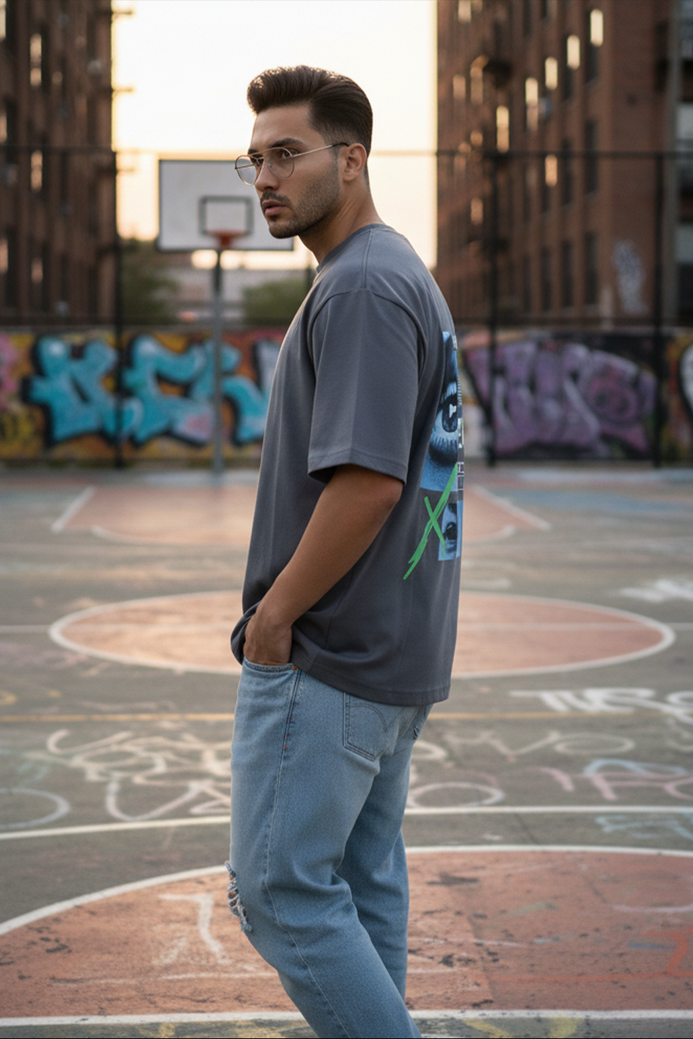 Rhythm Vision Oversized Tee | Gray