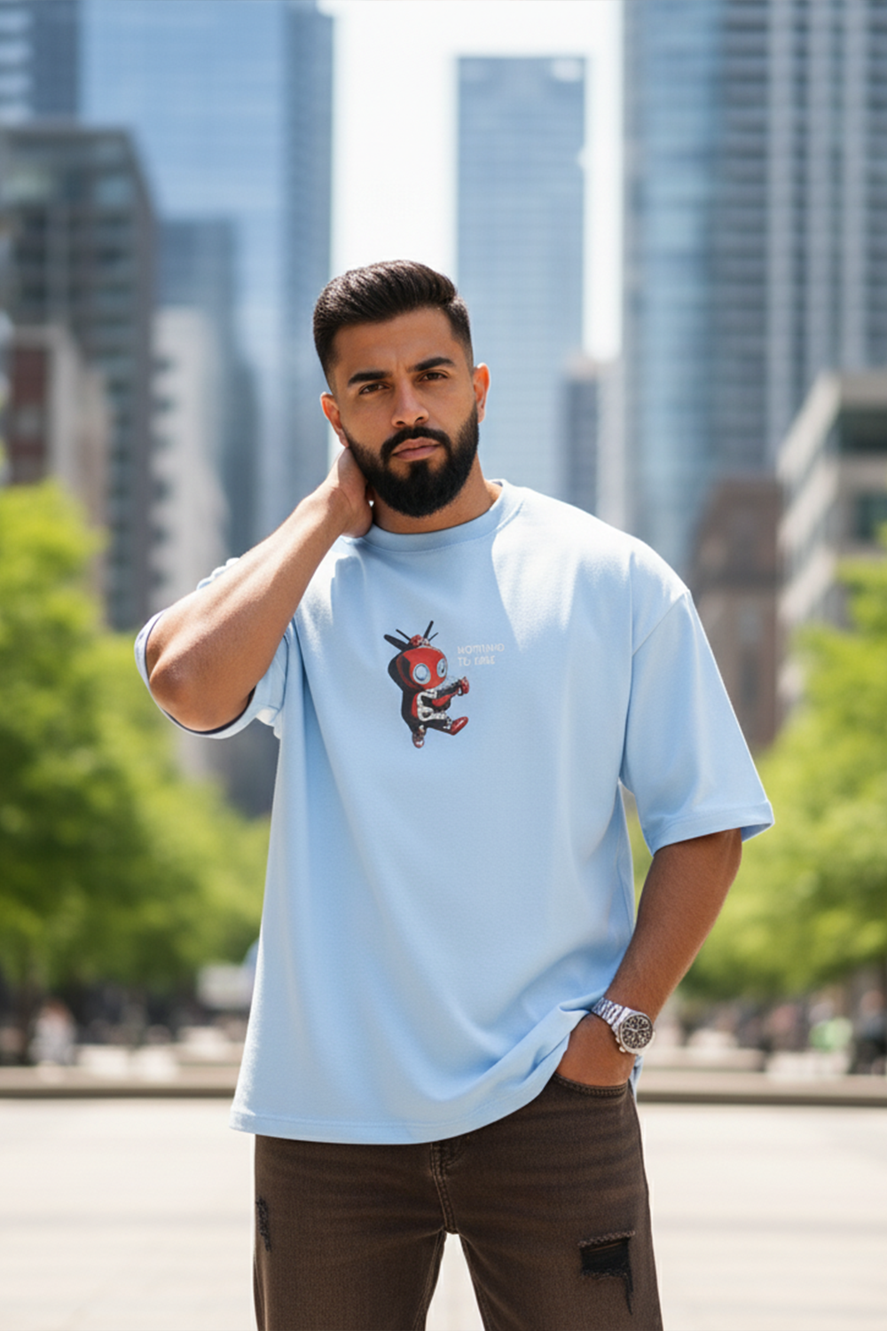 Cute Deadpool Graphic Streetwear Men’s Oversized Tee