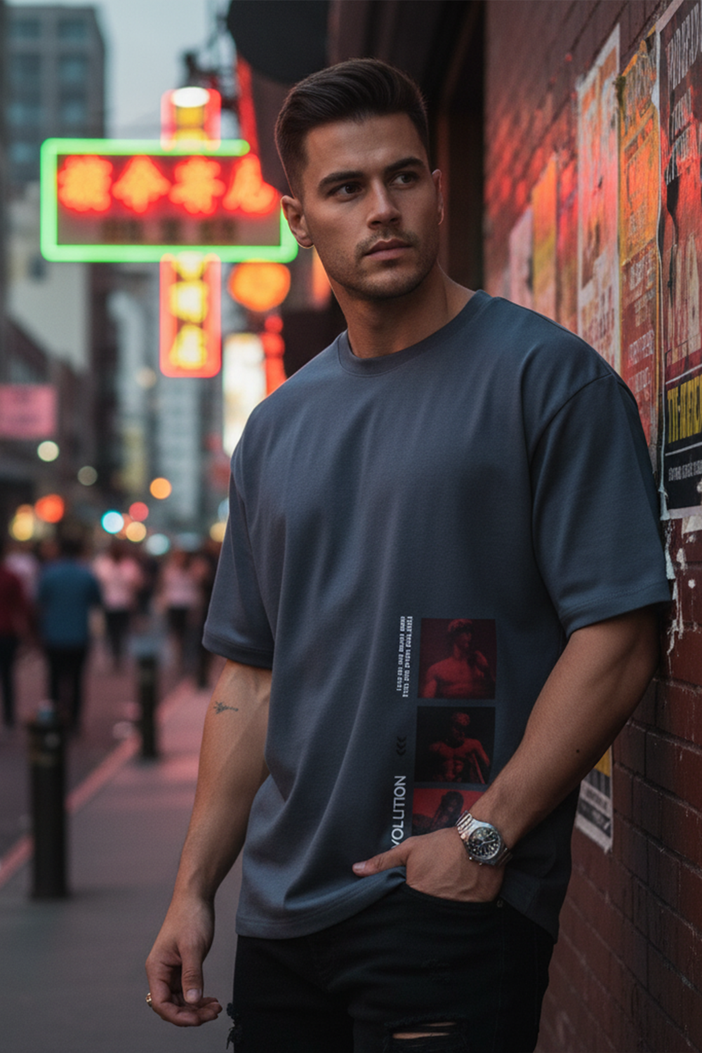 Side Graphic Streetwear Oversized Tee