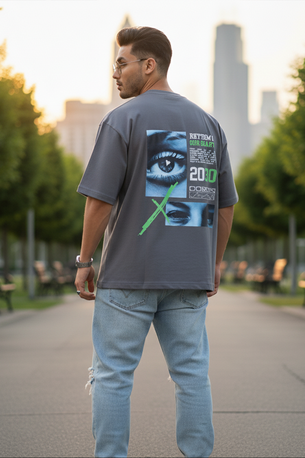 Rhythm Vision Oversized Tee | Gray