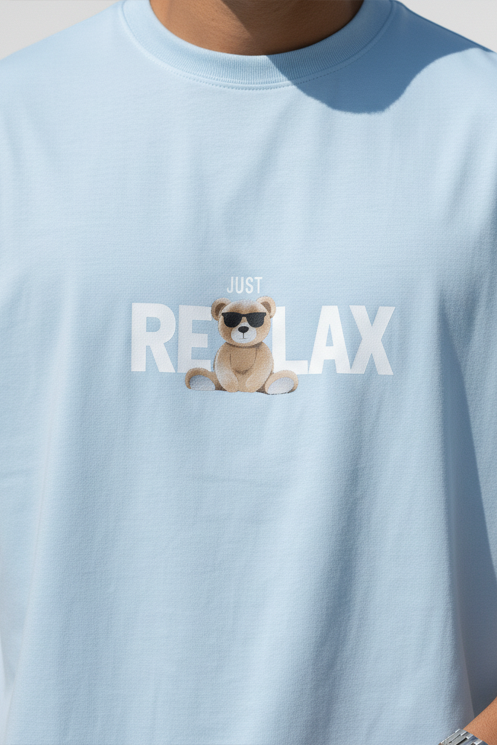 Oversized “Just Relax” Bear Tee