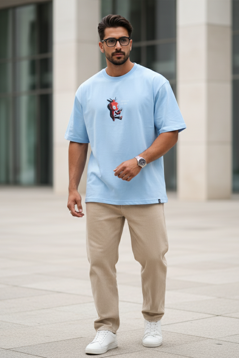 Cute Deadpool Graphic Streetwear Men’s Oversized Tee