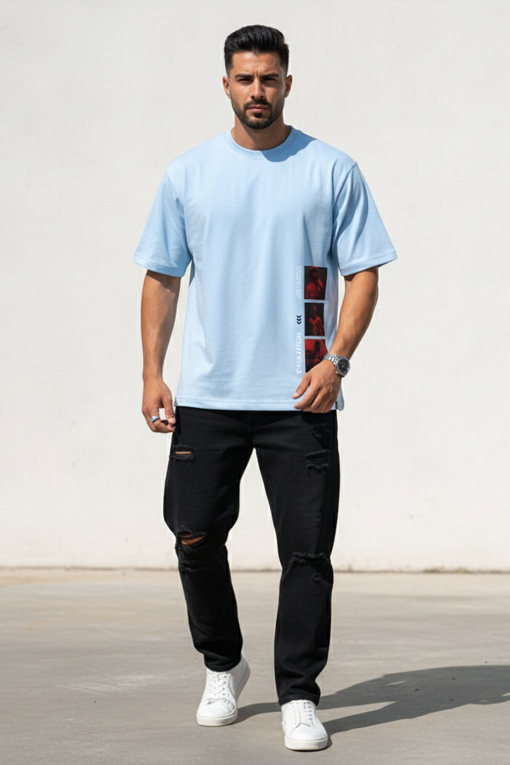 Side Graphic Streetwear Oversized Tee