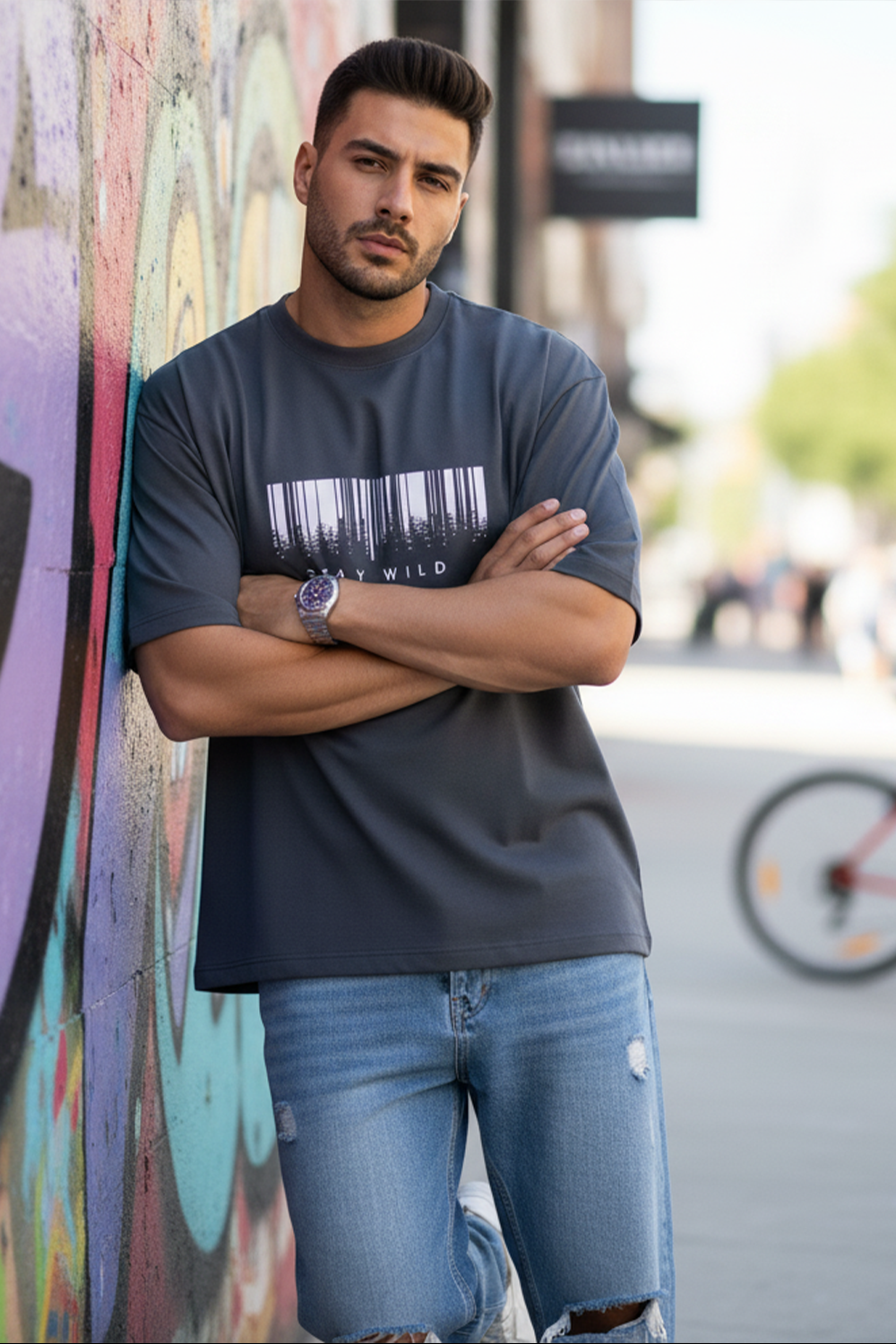 Stay Wild Streetwear Oversized Tee