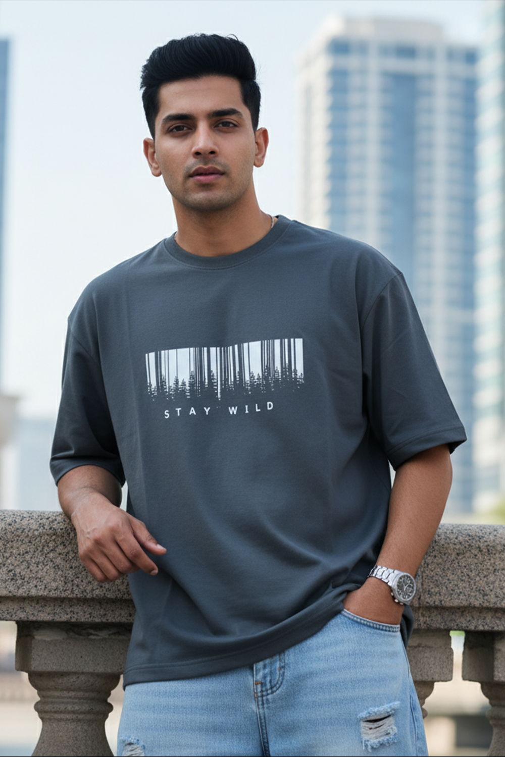 Stay Wild Streetwear Oversized Tee