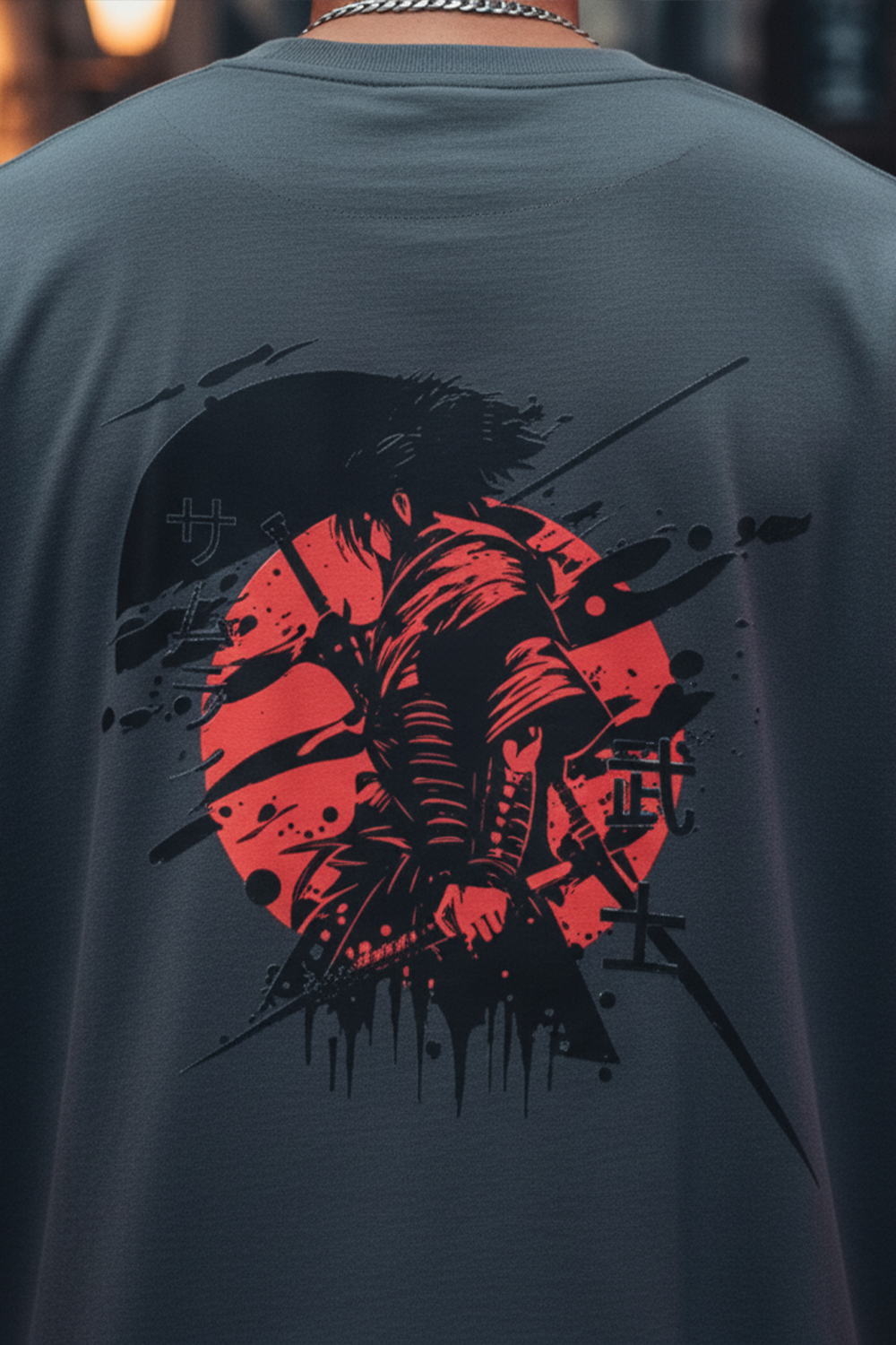 Oversized Samurai Graphic Tee