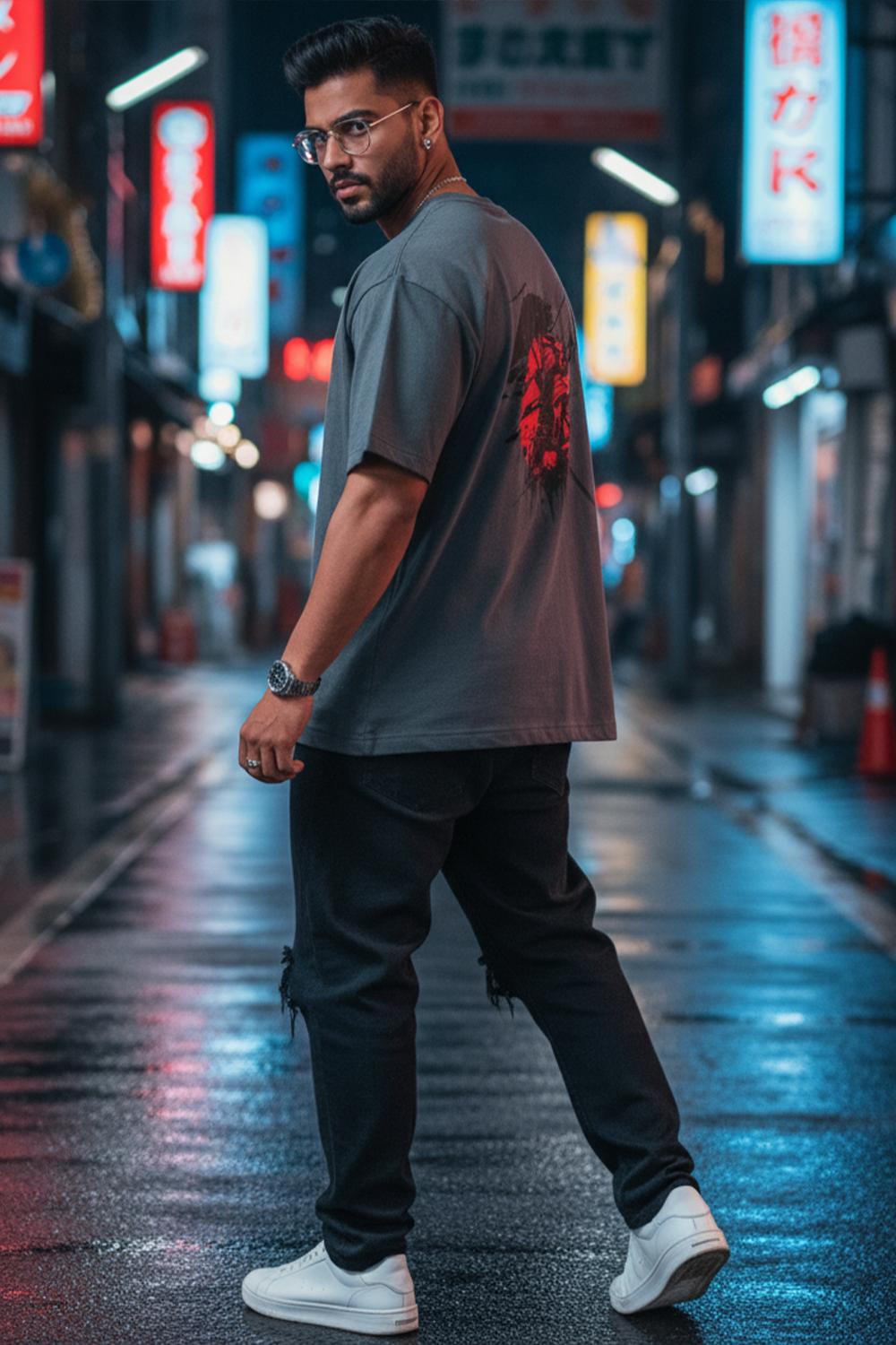 Oversized Samurai Graphic Tee