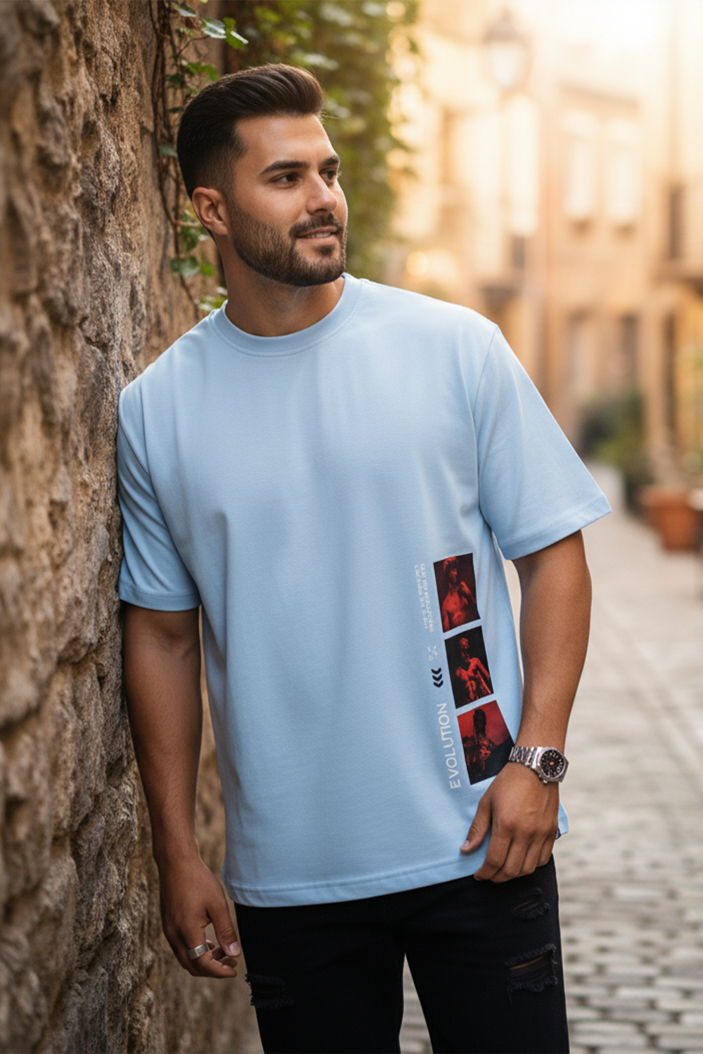 Side Graphic Streetwear Oversized Tee