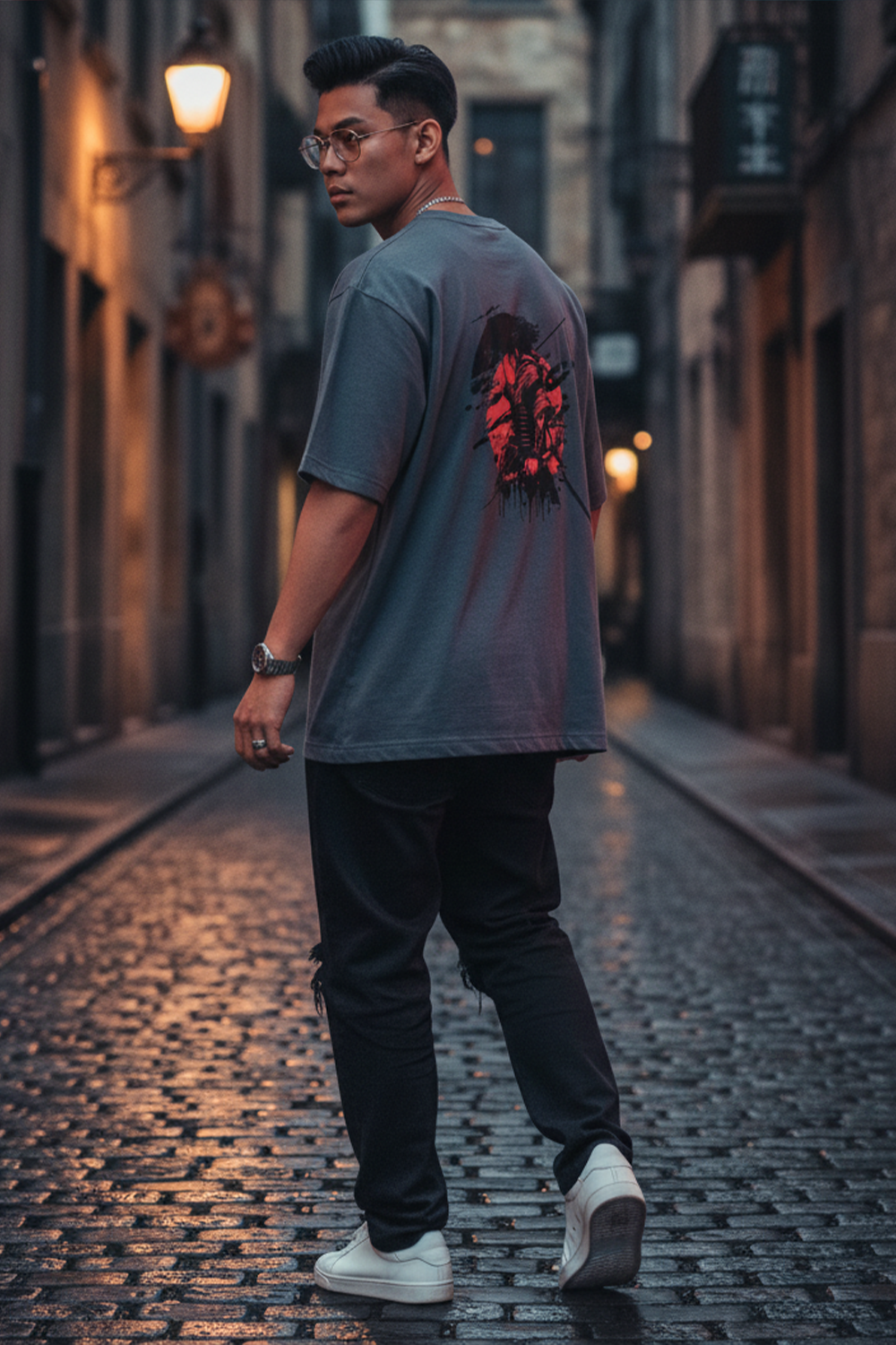 Oversized Samurai Graphic Tee