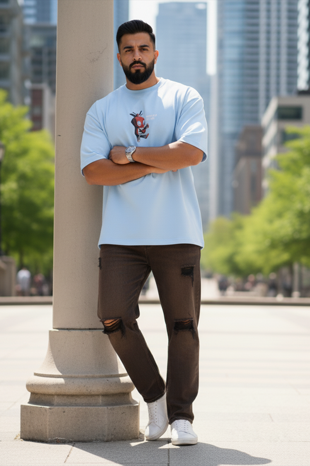 Cute Deadpool Graphic Streetwear Men’s Oversized Tee