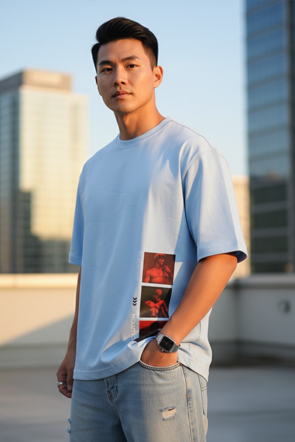 Side Graphic Streetwear Oversized Tee
